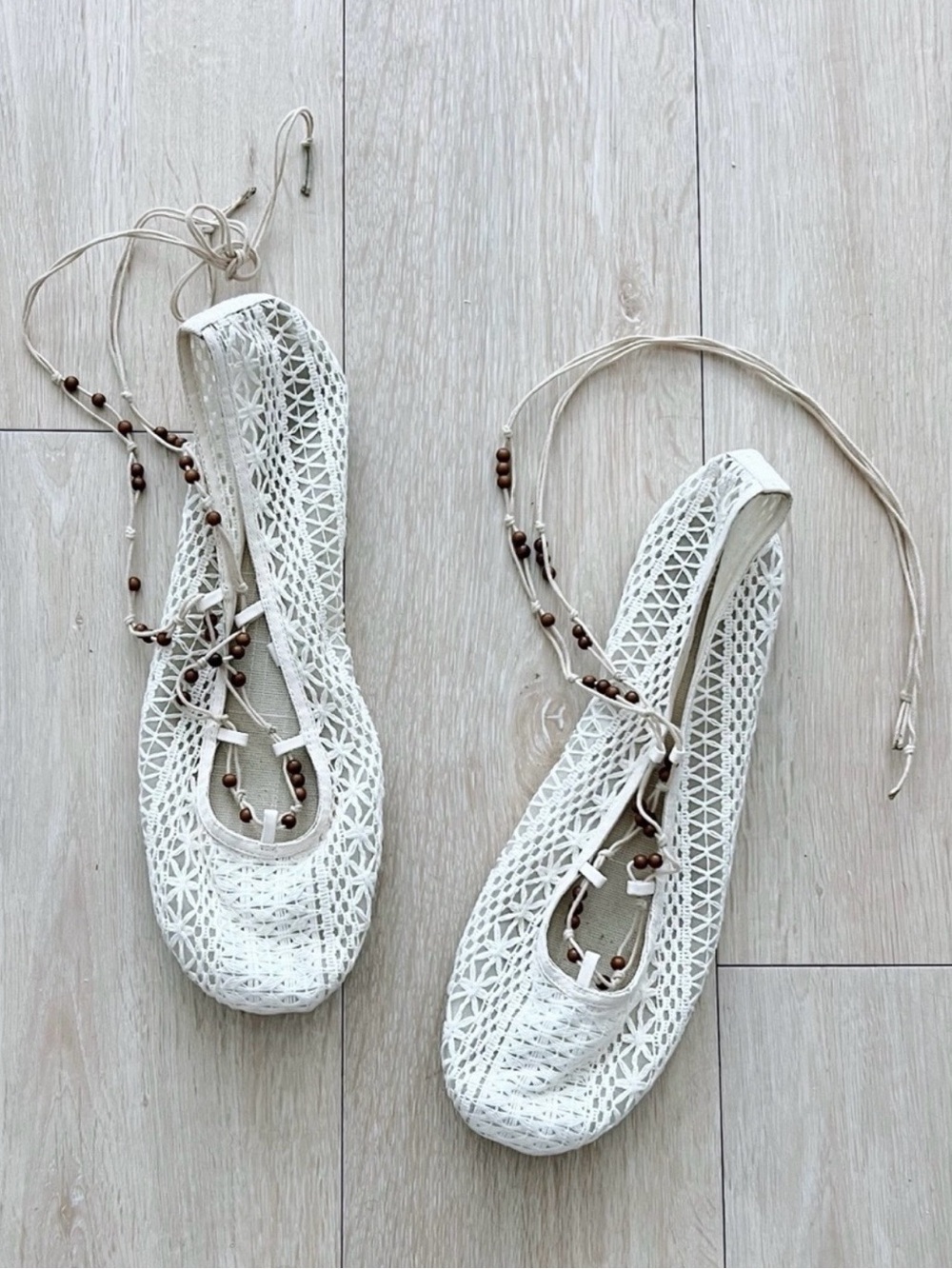 Zara Beaded Crochet Ballet Flats